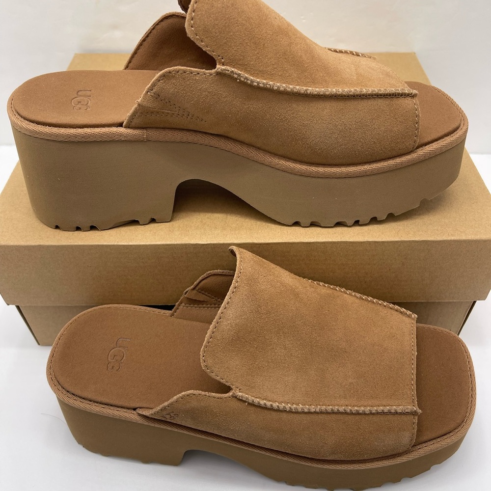 UGG Platform Slide Mules Sandals 
W / 1167476
W NEW HEIGHTS SLIDE Chestnut - Picture 2 of 16